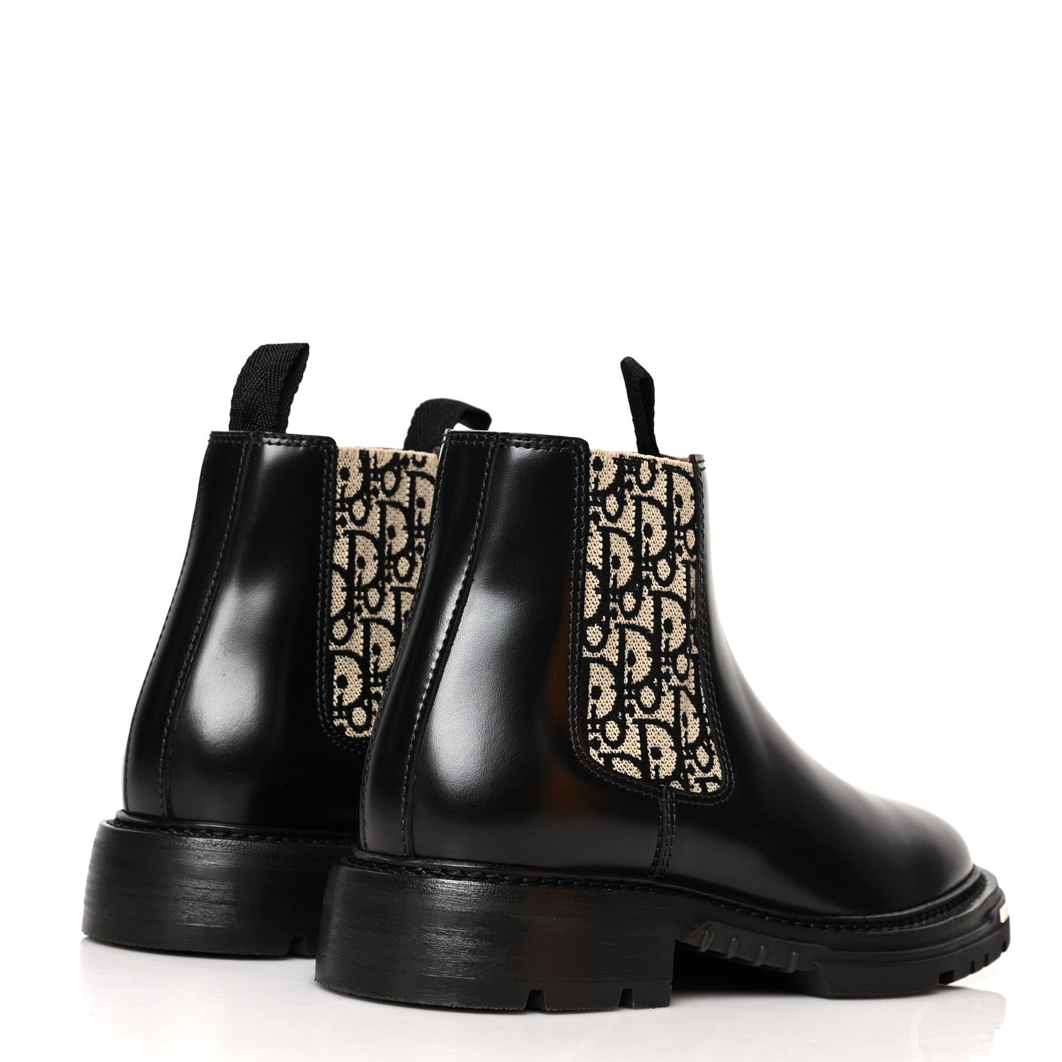 Christian Dior Calfskin Oblique Mens Explorer II Chelsea Boots 39 Beige Black 4 of 8