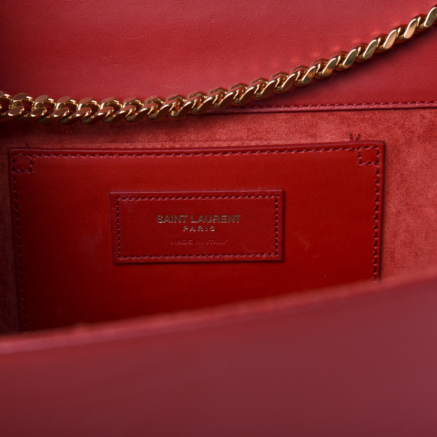Smooth Calfskin Medium Classic Monogram Kate Tassel Satchel Lipstick Red