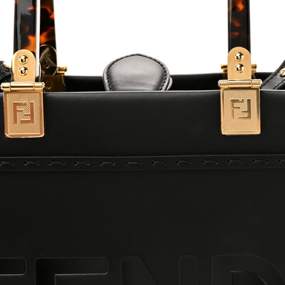Fendi Vitello King Plexiglass Small Fendi Sunshine Shopper Tote Black 7 of 11