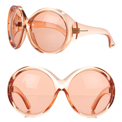 Tom Ford Ali Oversized Round Sunglasses TF0221 Peach Pink 1 of 8