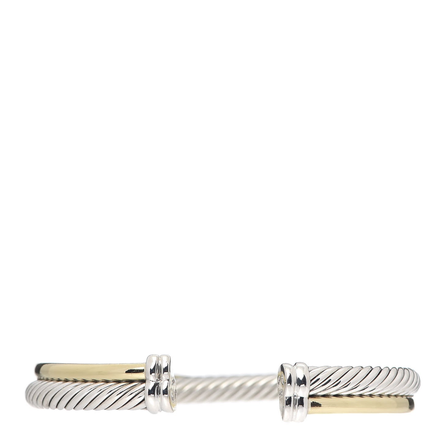 Sterling Silver 18K Yellow Gold 5mm Crossover Cuff Bracelet