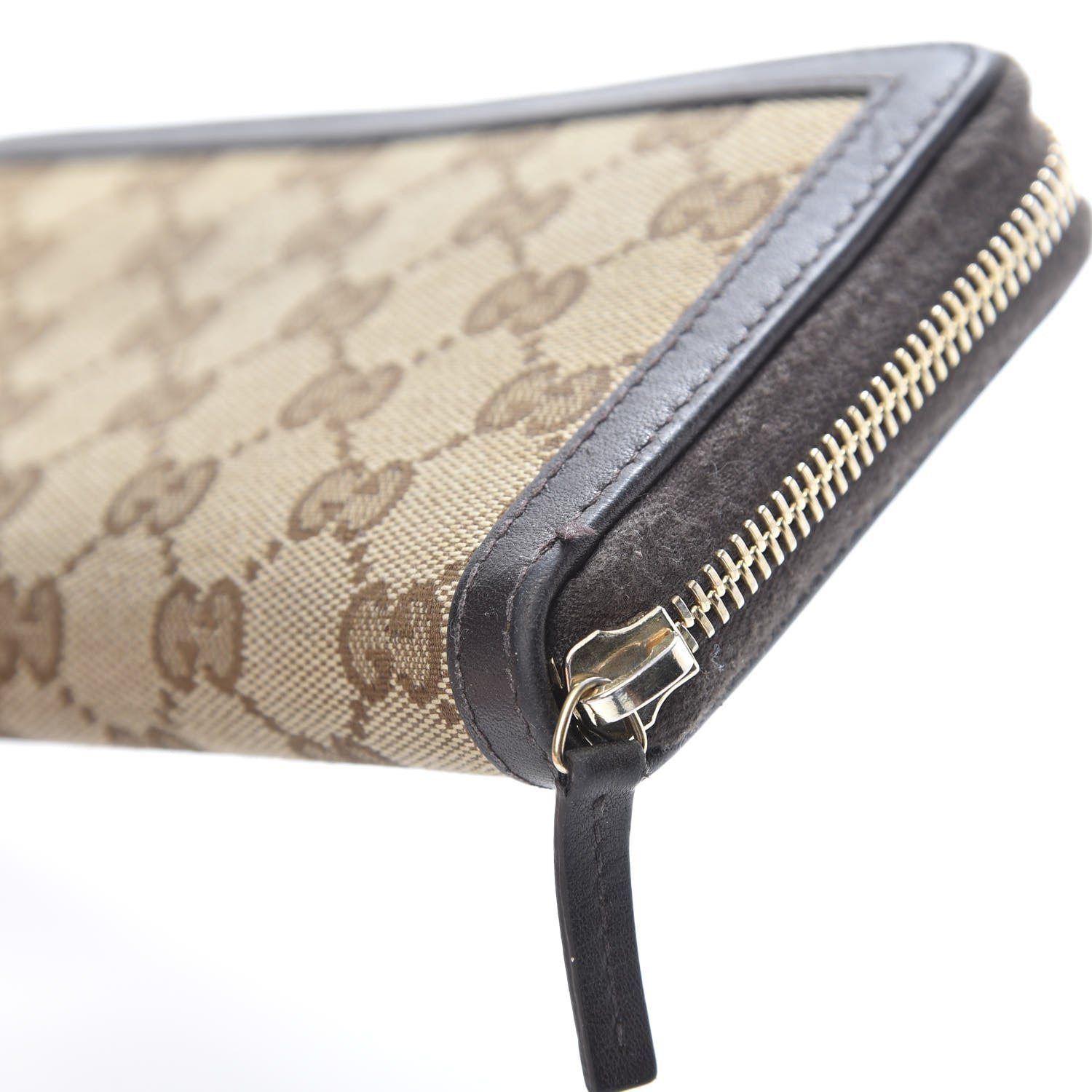 Gucci Monogram Margaux Calfskin Sukey Zip Around Wallet Beige Ebony Cocoa 9 of 13