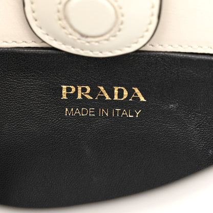 Prada Box Calfskin Shoulder Bag White Black 6 of 10