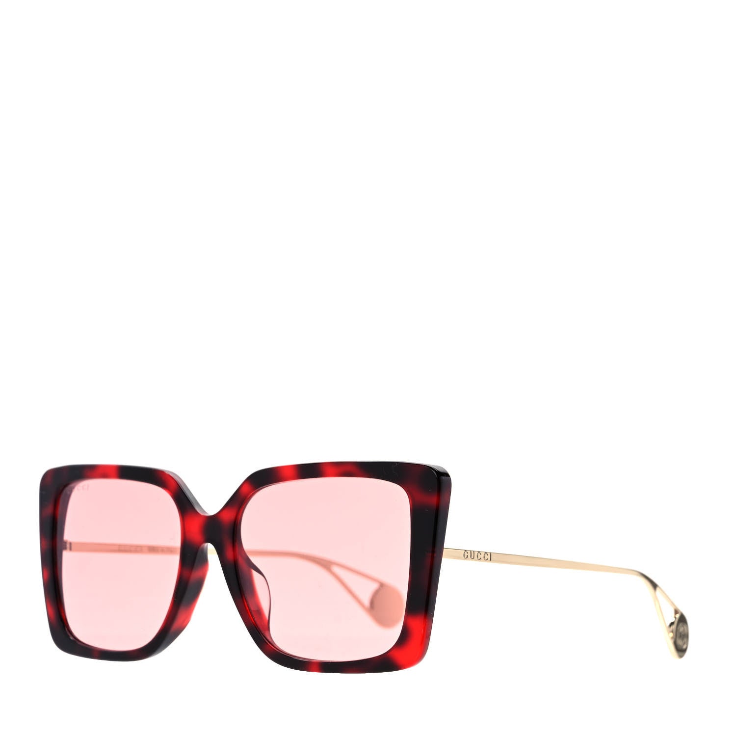 Gucci Acetate Oversize Square Frame GG0435S Sunglasses Red Havana 1 of 7
