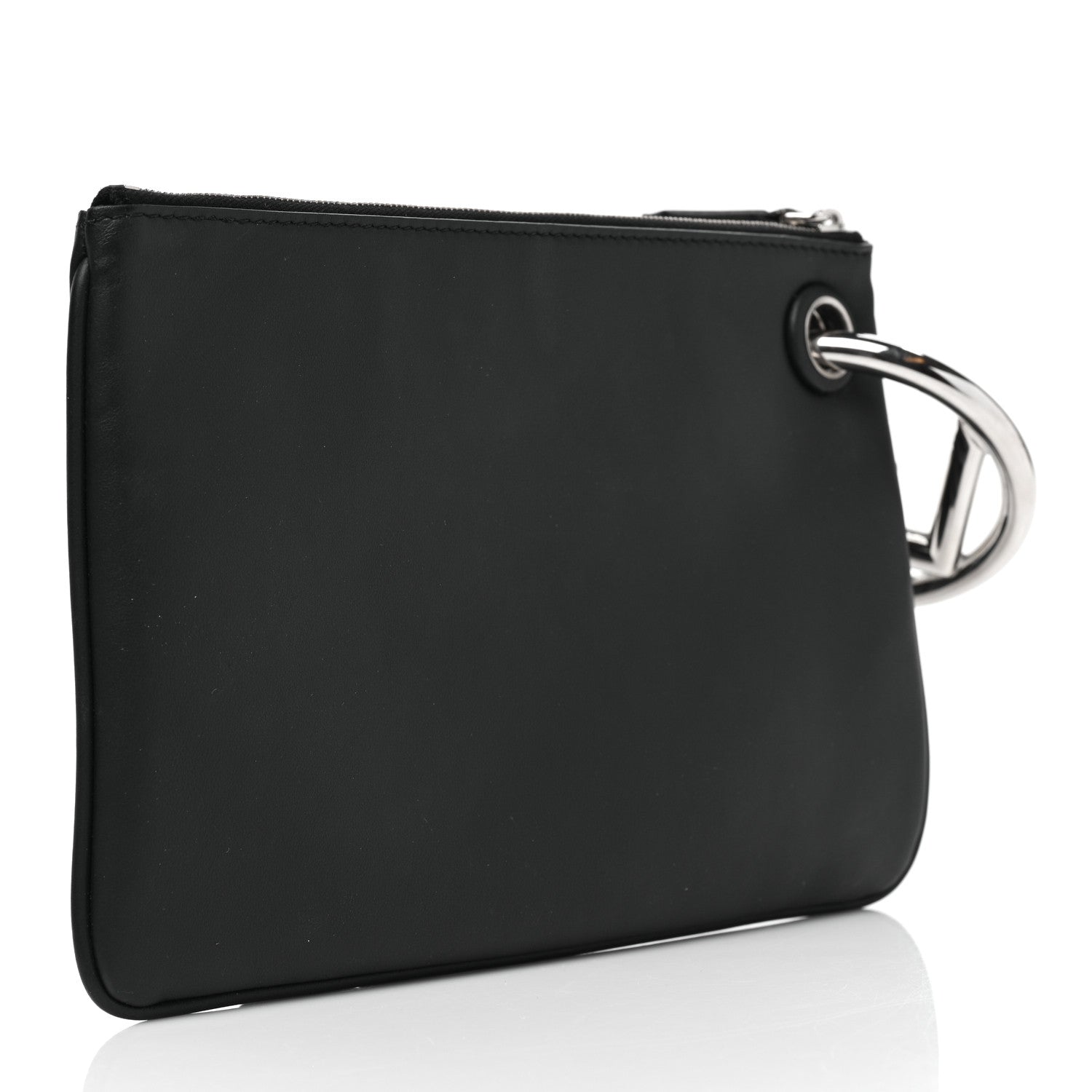 Fendi Calfskin Pearl F is Fendi Embellished Triplette Pouch Set Black 3 of 10