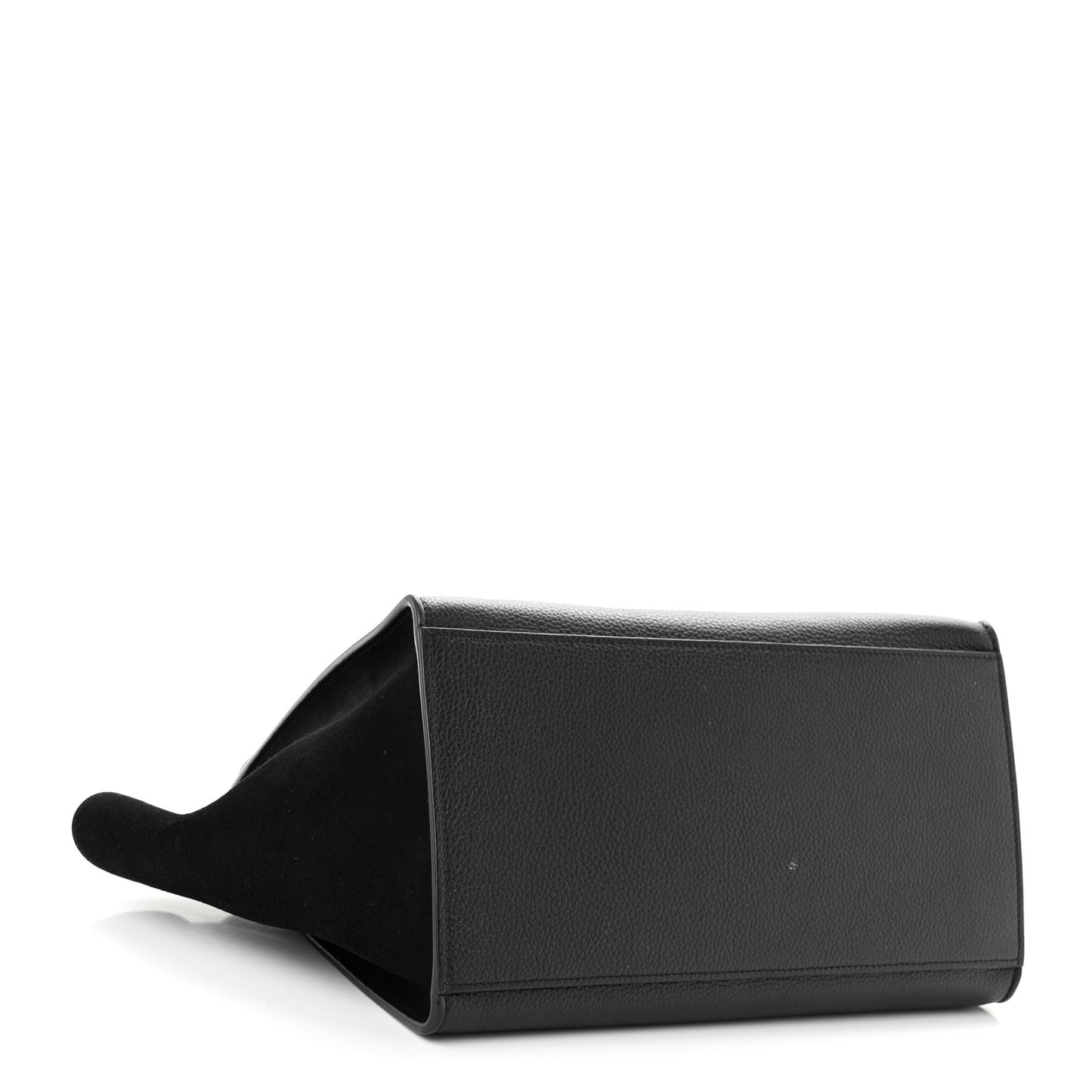 Drummed Calfskin Suede Small Trapeze Black