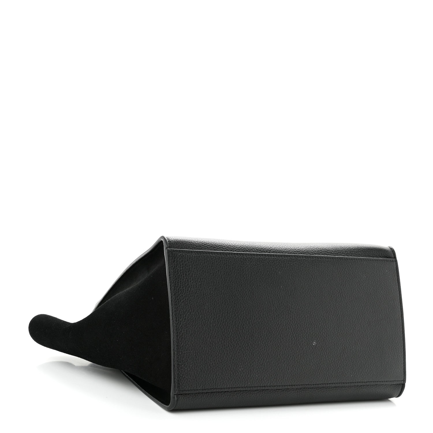 Celine Drummed Calfskin Suede Small Trapeze Black 4 of 14