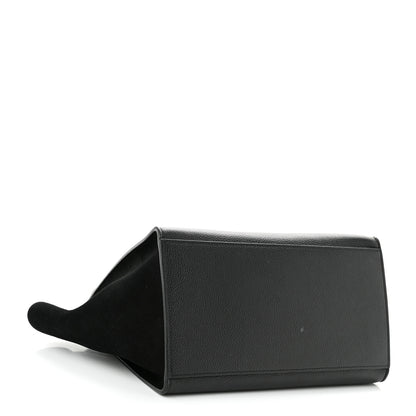 Celine Drummed Calfskin Suede Small Trapeze Black 4 of 14