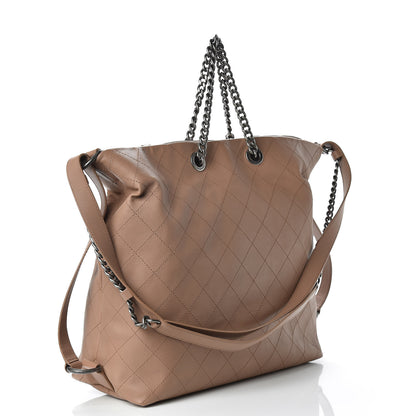 Chanel Calfskin Stitched Large Hobo Dark Beige 4 of 13