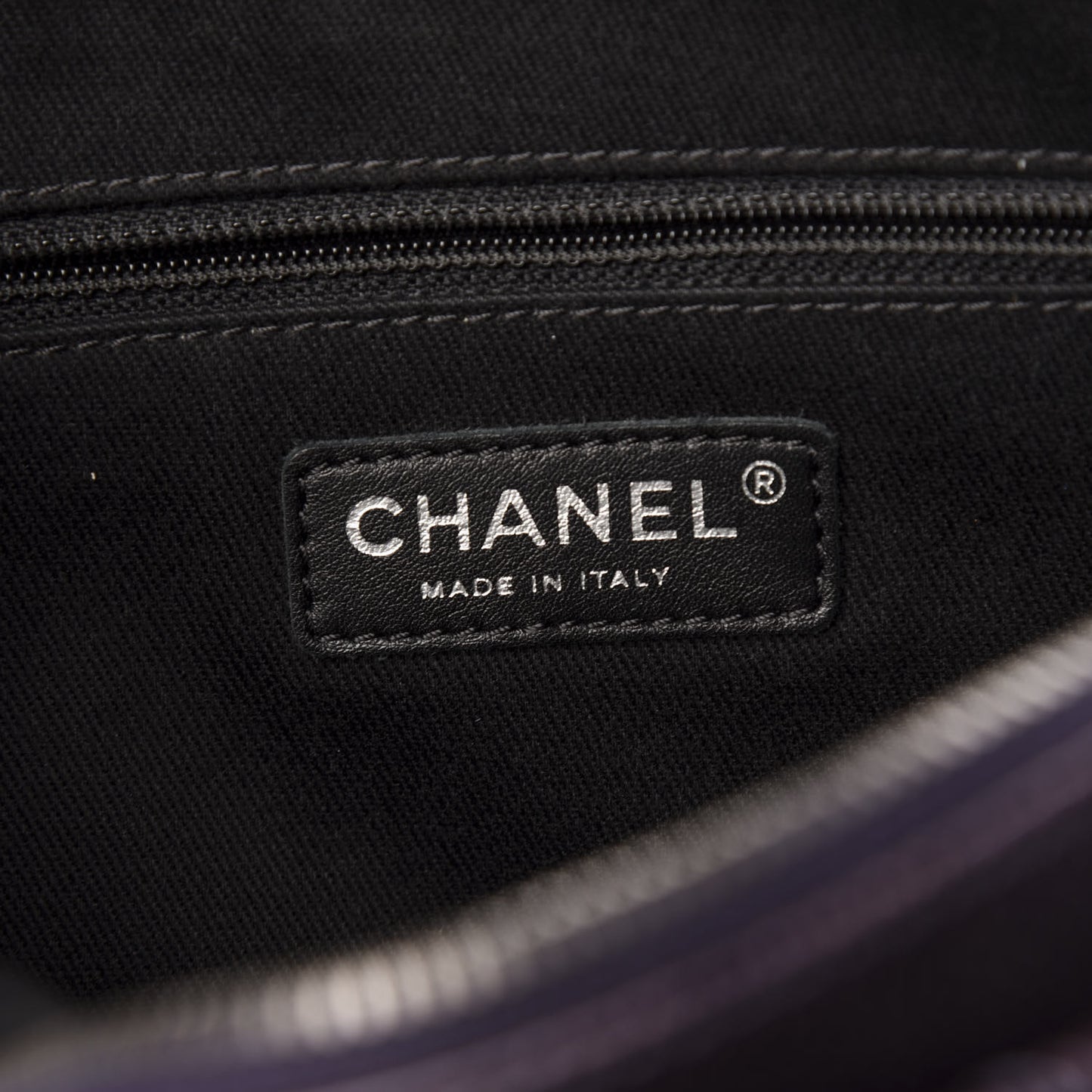 Iridescent Caviar Quilted Small Chic Flap Dark Purple
