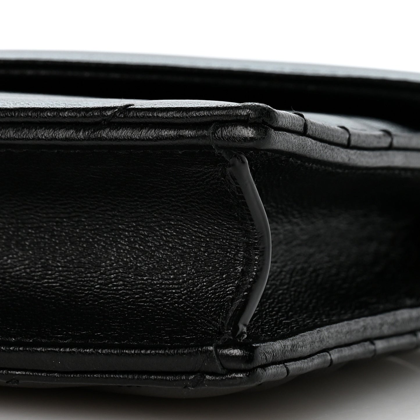 Lambskin Matelasse Chevron Monogram Envelope Chain Wallet Black