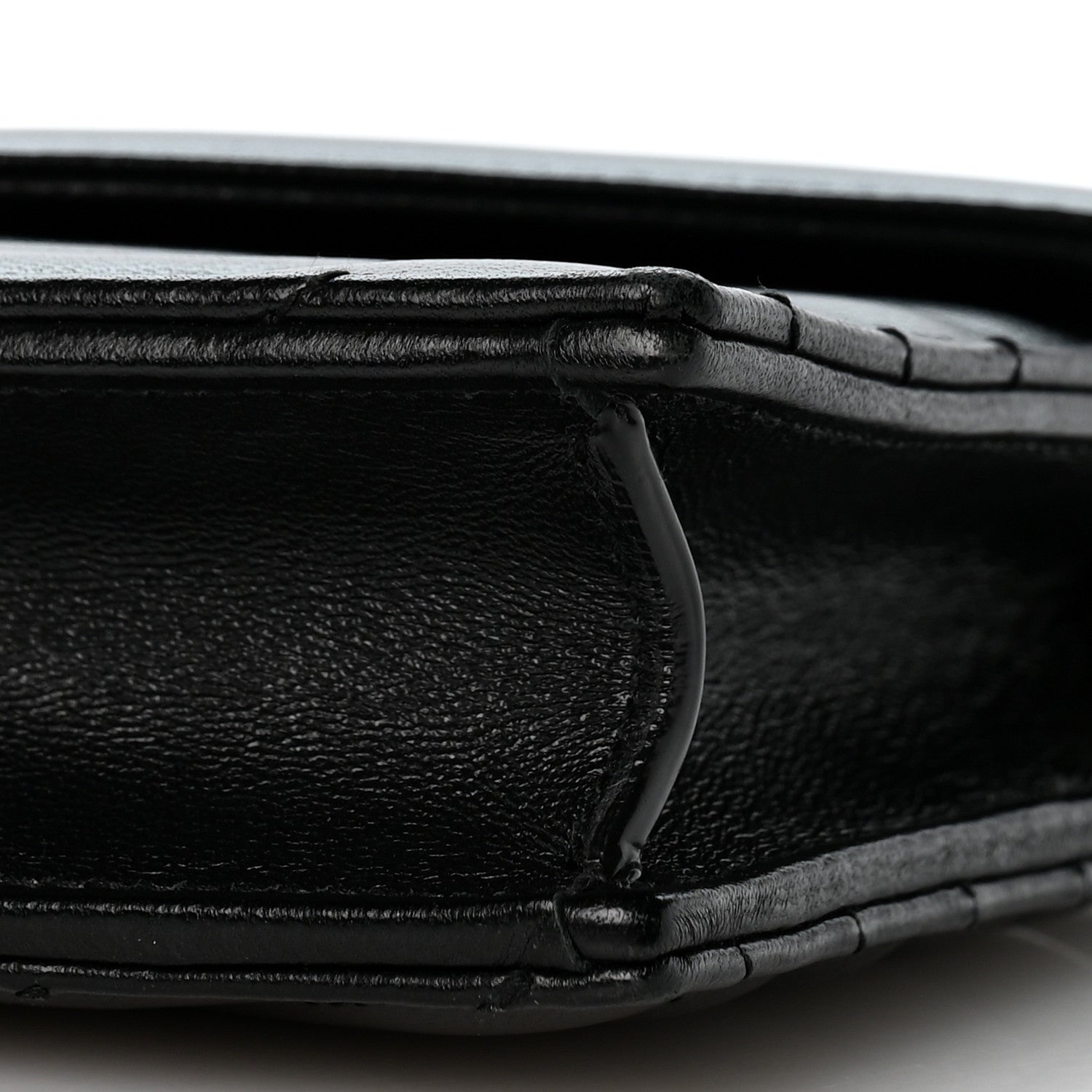Saint Laurent Lambskin Matelasse Chevron Monogram Envelope Chain Wallet Black 10 of 12
