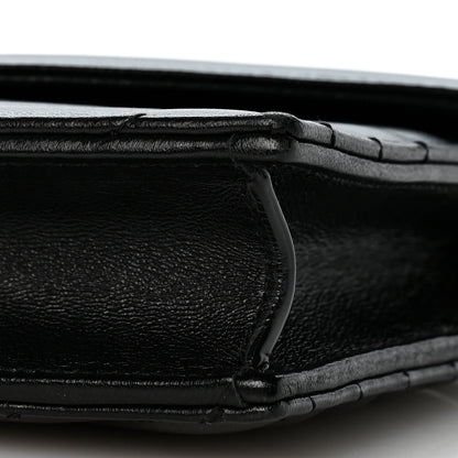 Saint Laurent Lambskin Matelasse Chevron Monogram Envelope Chain Wallet Black 10 of 12