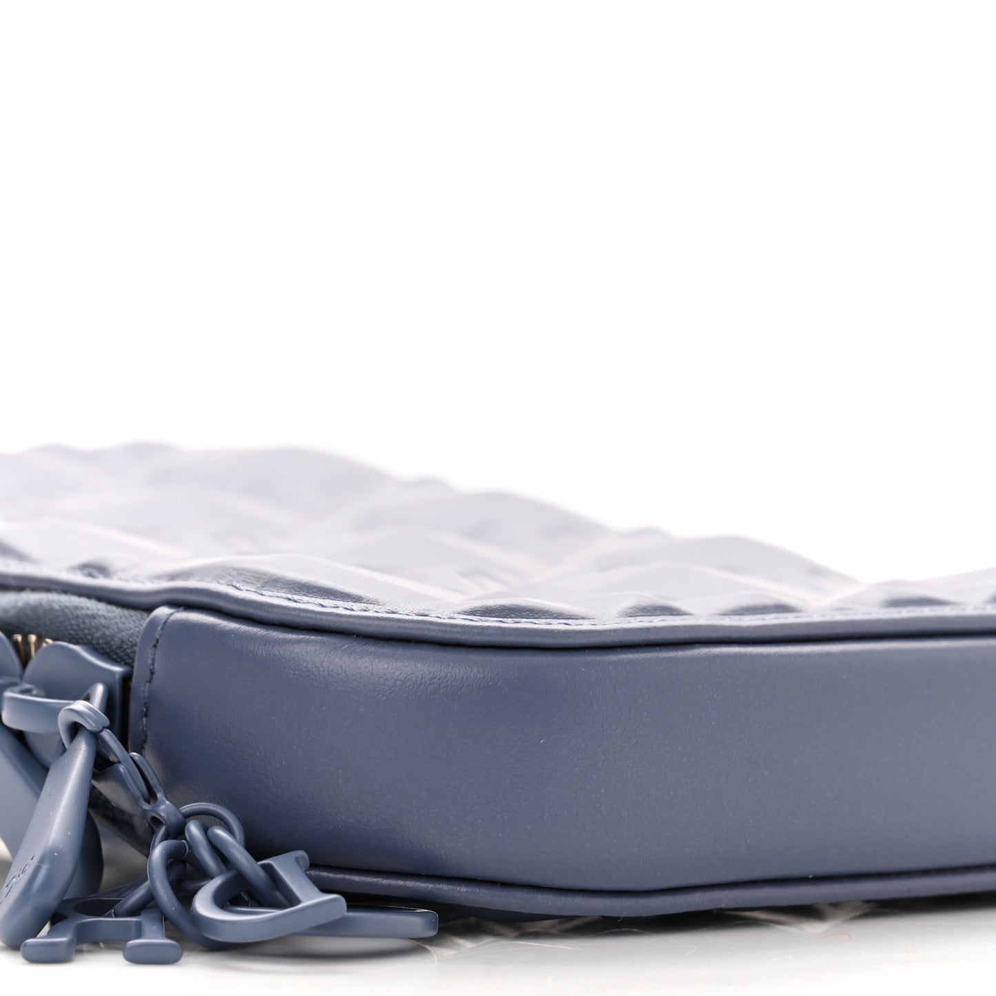 Calfskin Cannage Diamond Cannage Phone Holder Blue
