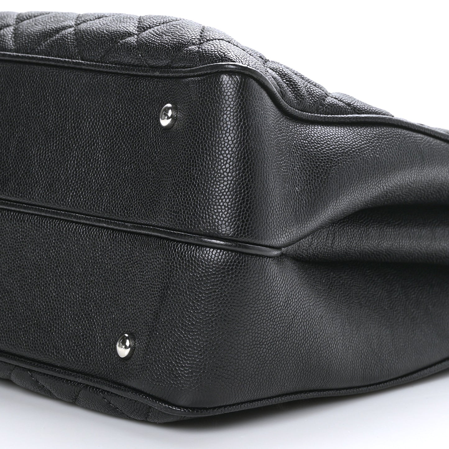 Caviar Quilted Large Urban Companion Top Handle Shopping Tote Black