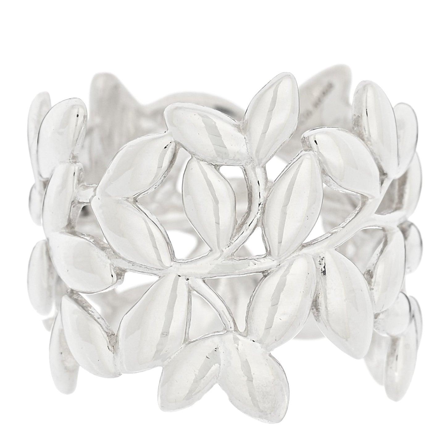 Sterling Silver Wide Paloma Picasso Olive Leaf Band Ring 49 5