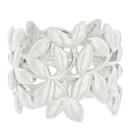 Tiffany Sterling Silver Wide Paloma Picasso Olive Leaf Band Ring 49 5 1 of 4