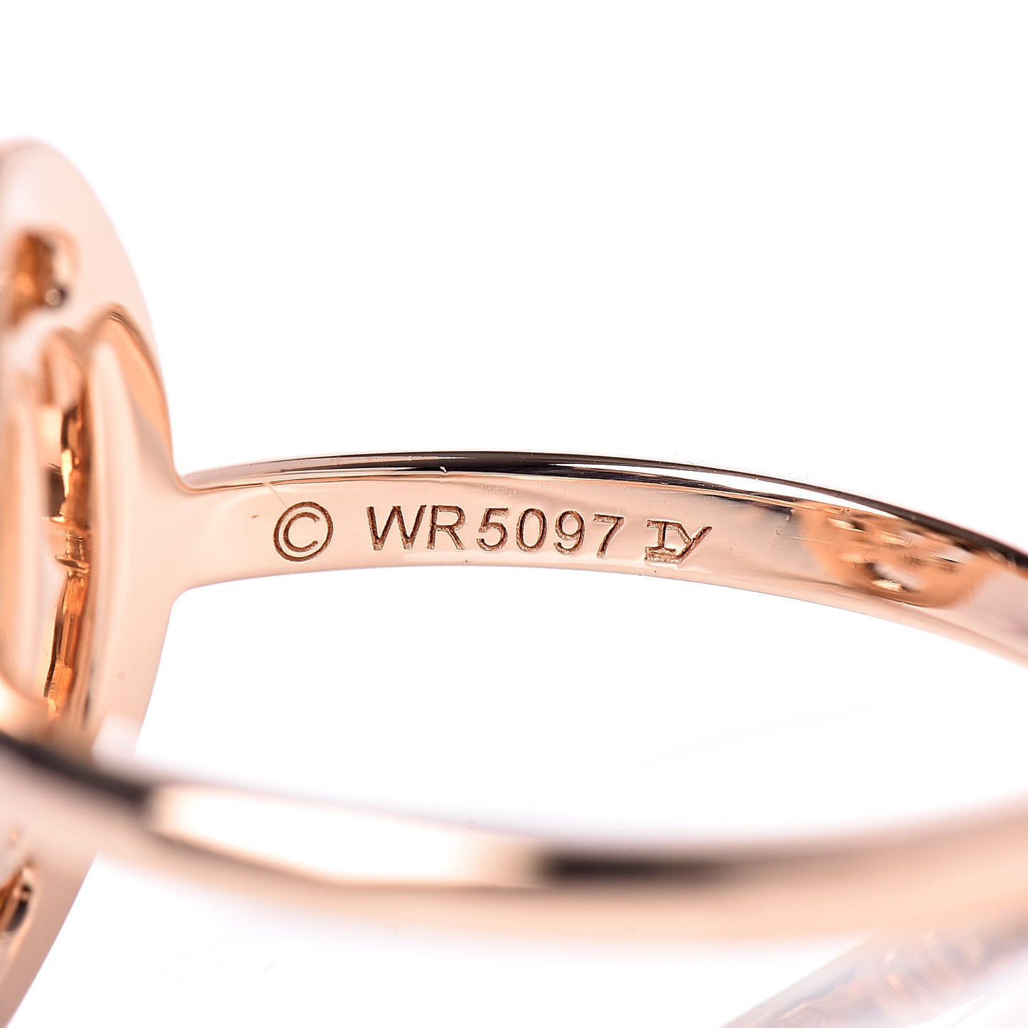 18K Pink Gold Diamond Logo Double C Ring 55 7.25