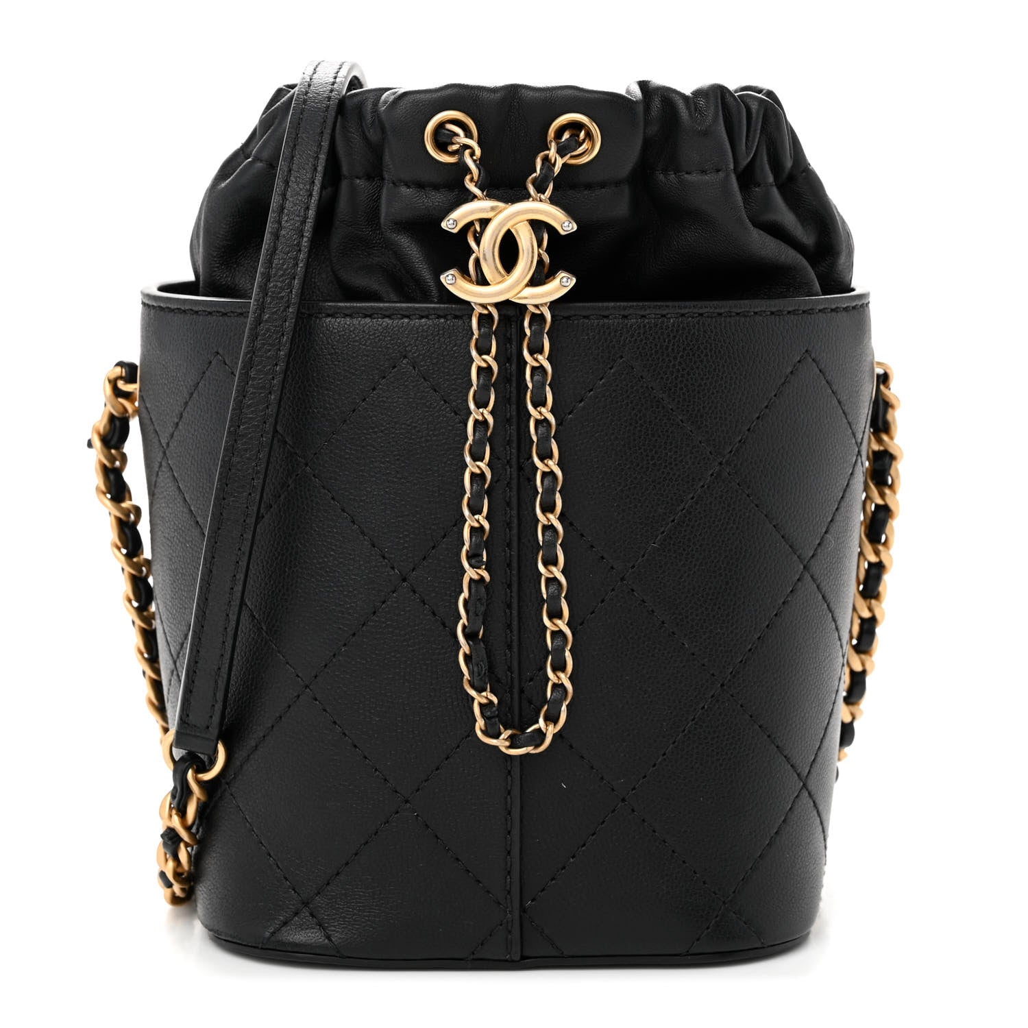Chanel Caviar Bucket Drawstring Bag Black 1 of 10