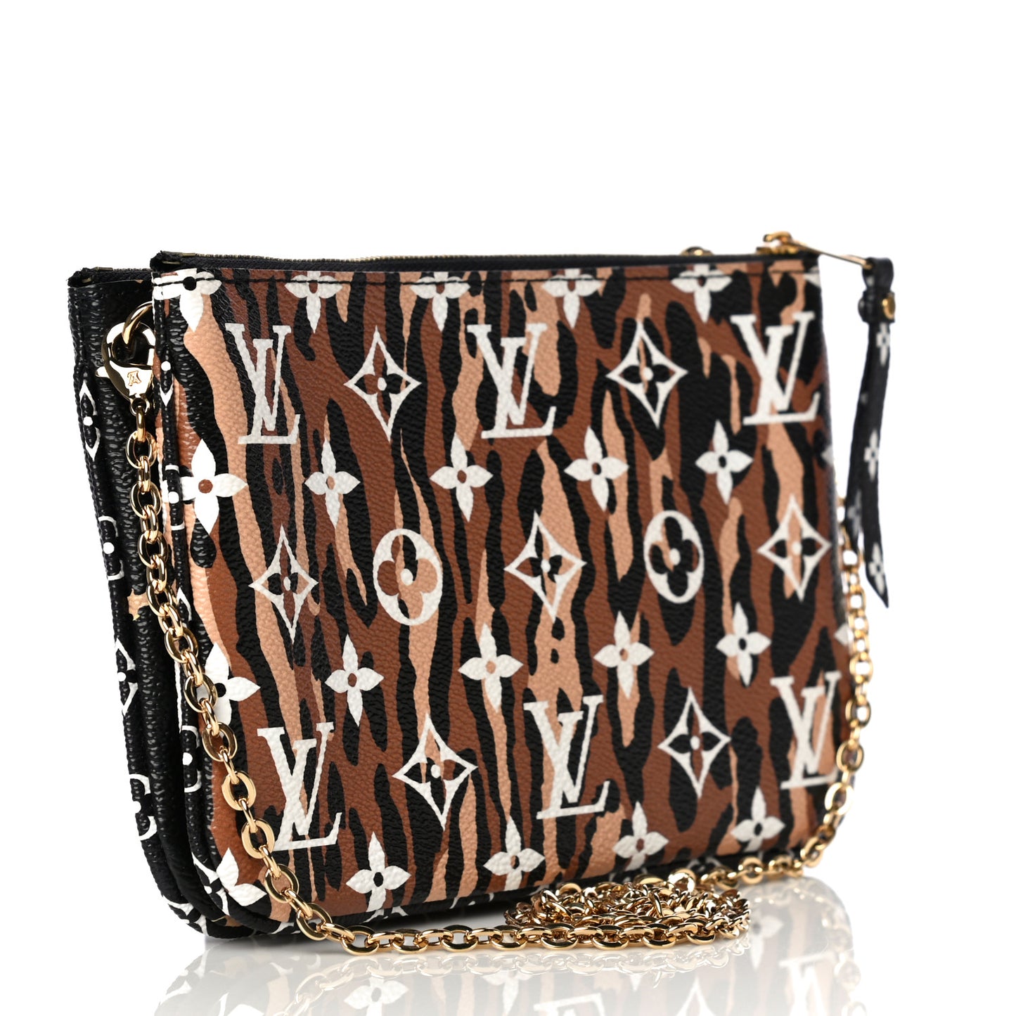 Monogram Giant Jungle Pochette Double Zip Black