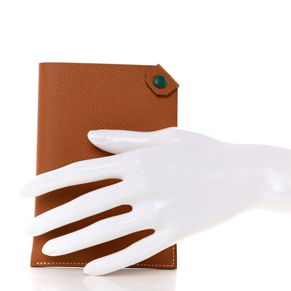 Hermes Epsom Tarmac Dot PM Passport Holder Gold Malachite 2 of 8