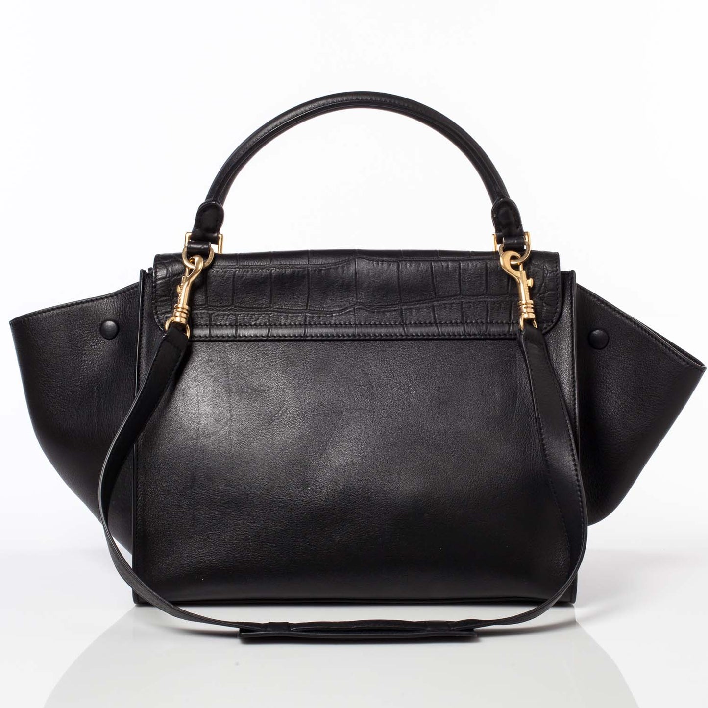 Crocodile Embossed Trapeze Black