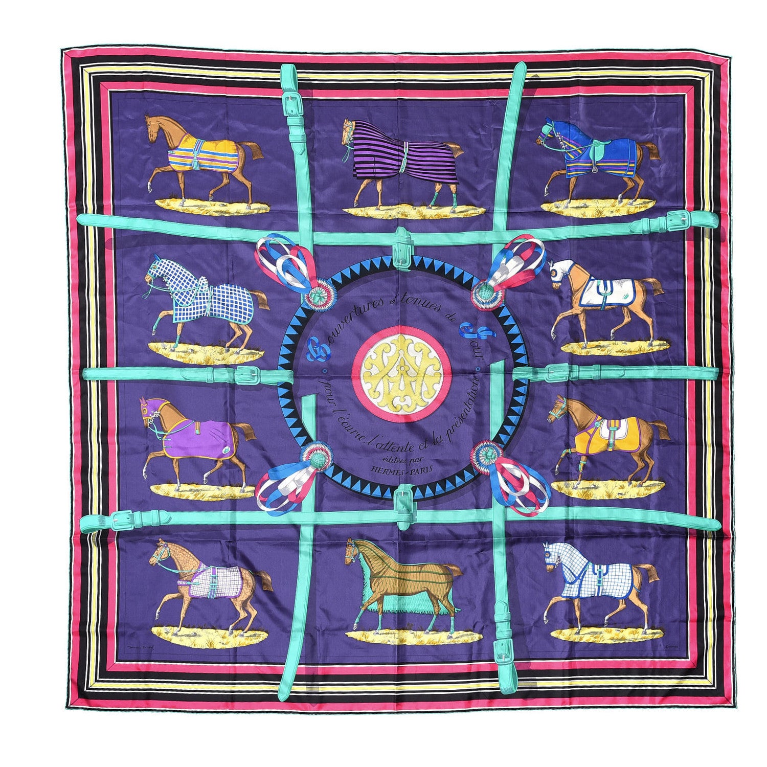 Hermes Silk Couvertures Et Tenues de Jour Scarf 140 1 of 6