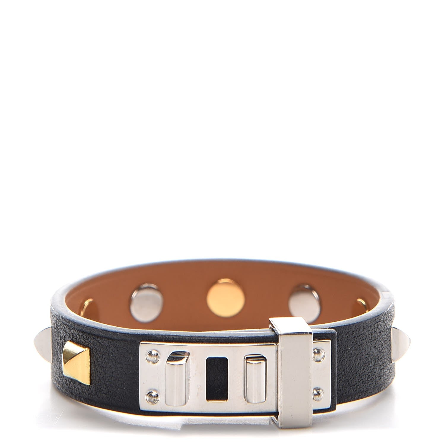 Hermes Swift Mini Dog Clous Carres Bracelet T1 Black 1 of 8