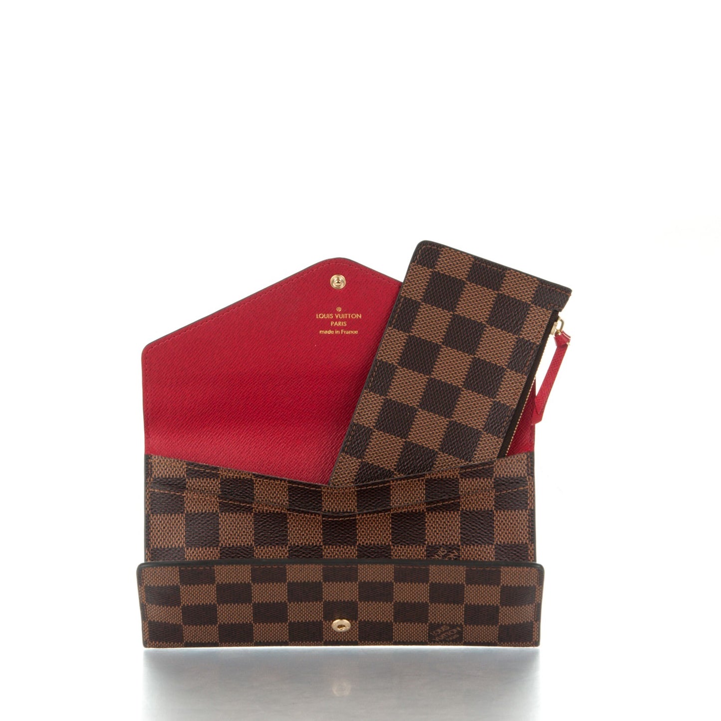 Damier Ebene Josephine Wallet Red