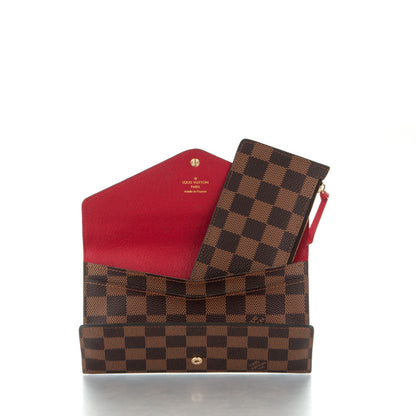 Louis Vuitton Damier Ebene Josephine Wallet Red 6 of 9