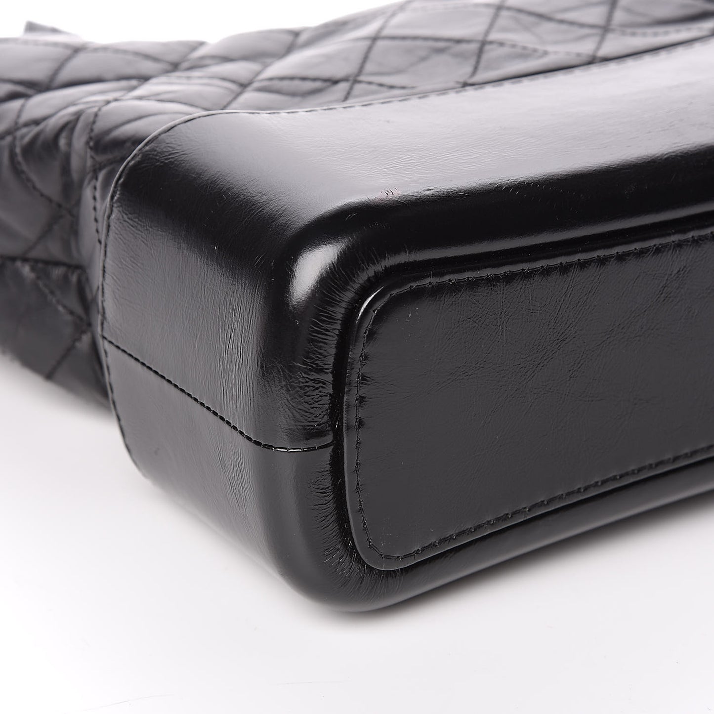 Aged Calfskin Quilted Medium Gabrielle Hobo Black