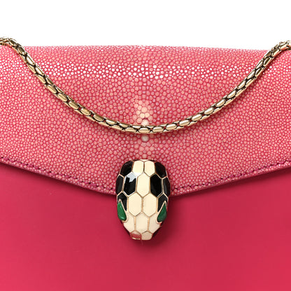 Bulgari Galuchat Calfskin Serpenti Forever Crossbody Bag Pink 8 of 10