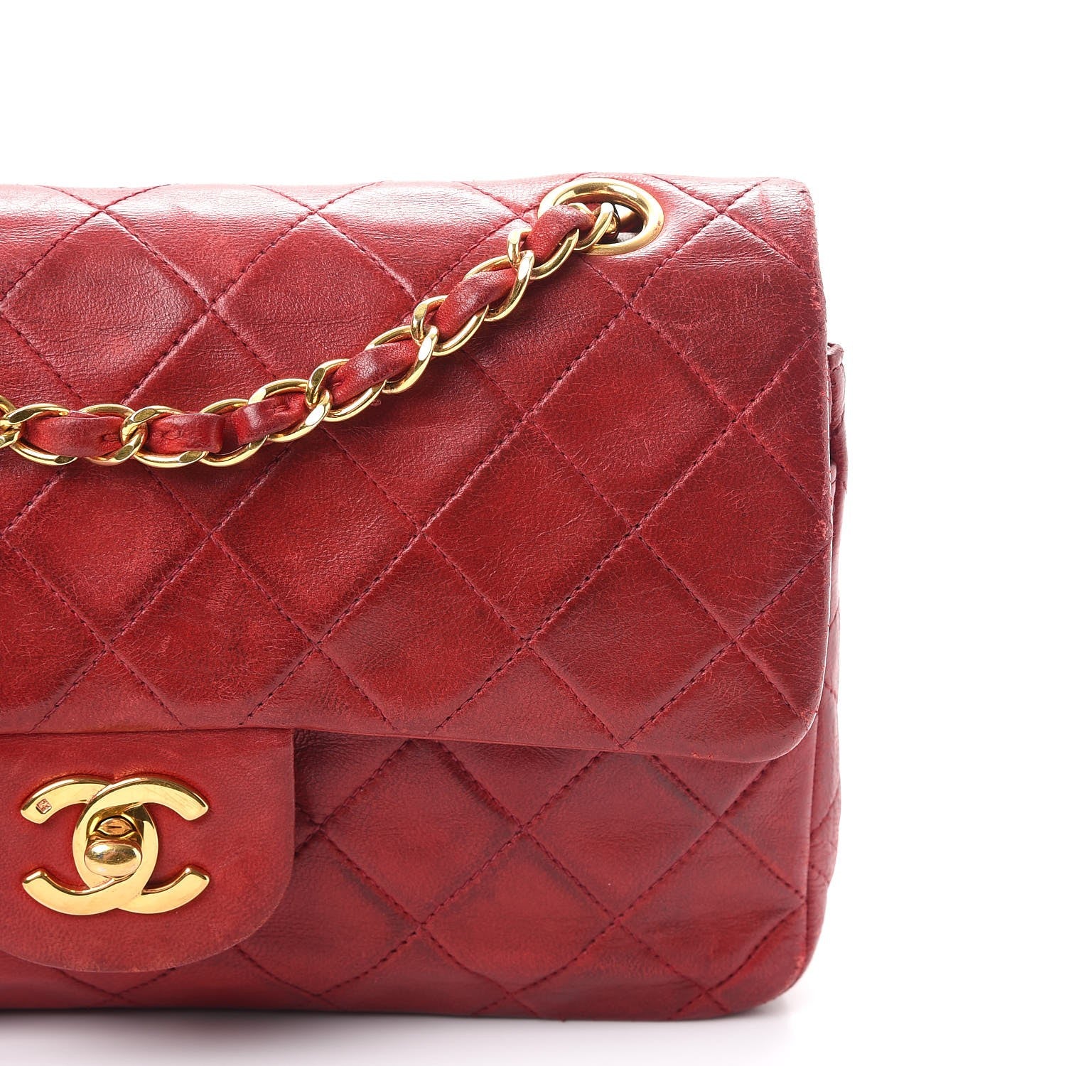Chanel Lambskin Quilted Small Double Flap Red 11 of 17