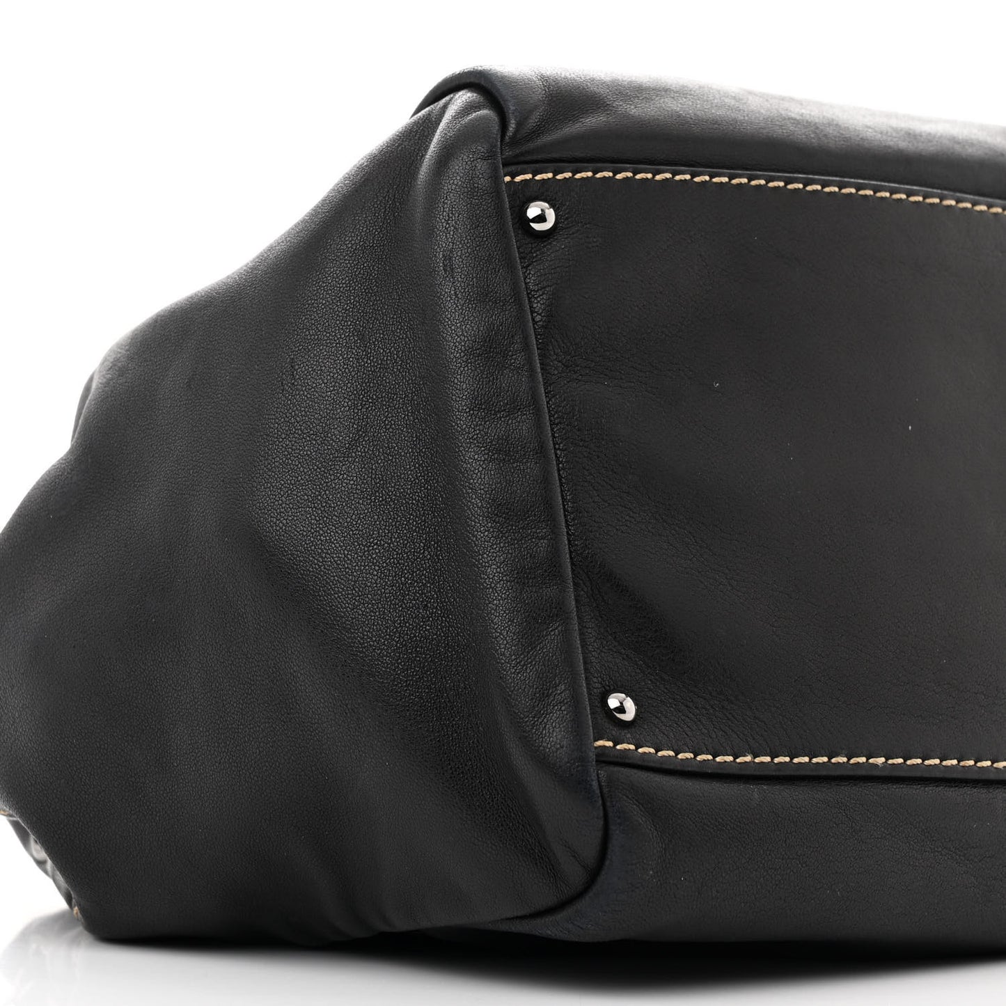 Lambskin Lax Accordion Shoulder Bag Black