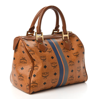 MCM Visetos Dog Bone Boston Bag Cognac 3 of 10