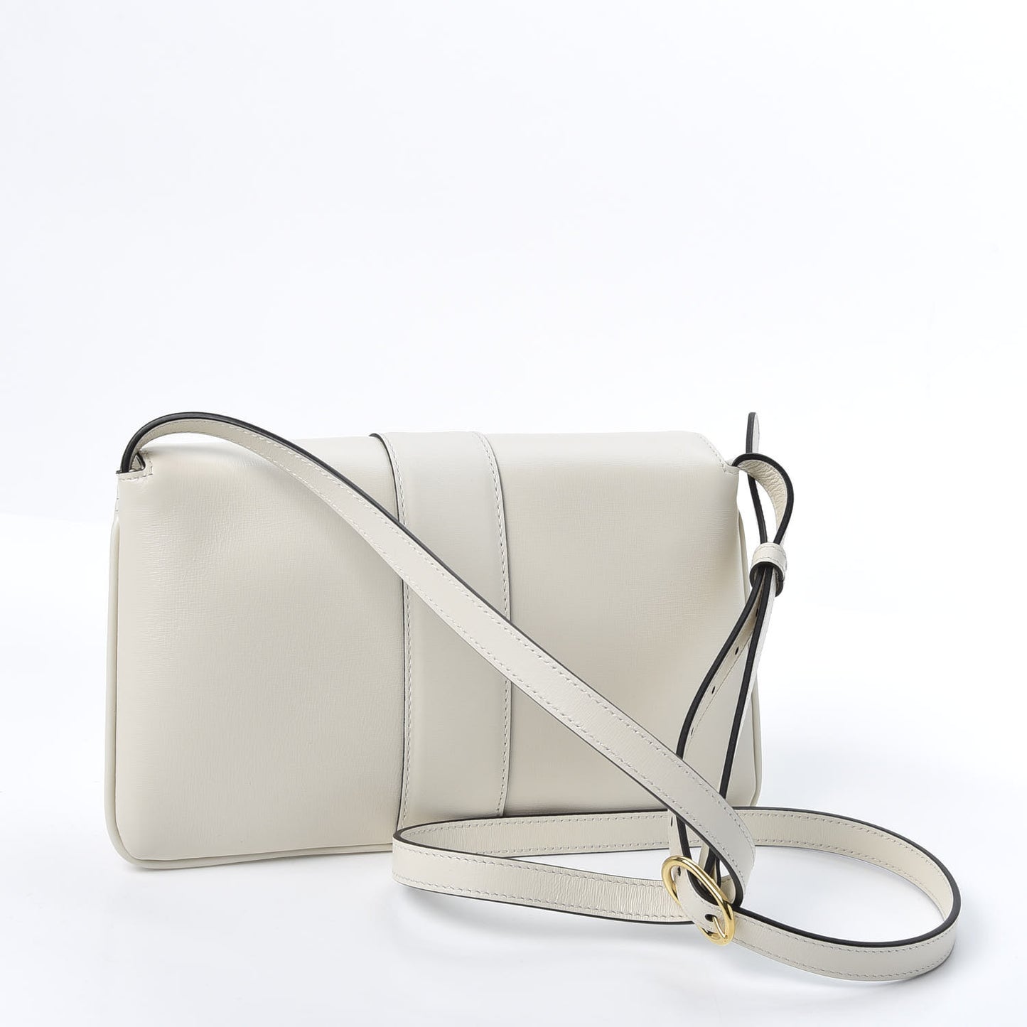 Calfskin Small Arli Flap Shoulder Bag Mystic White