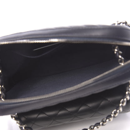 Chanel Calfskin Chevron Quilted Double Camera Bag With Flap Black 5 of 17