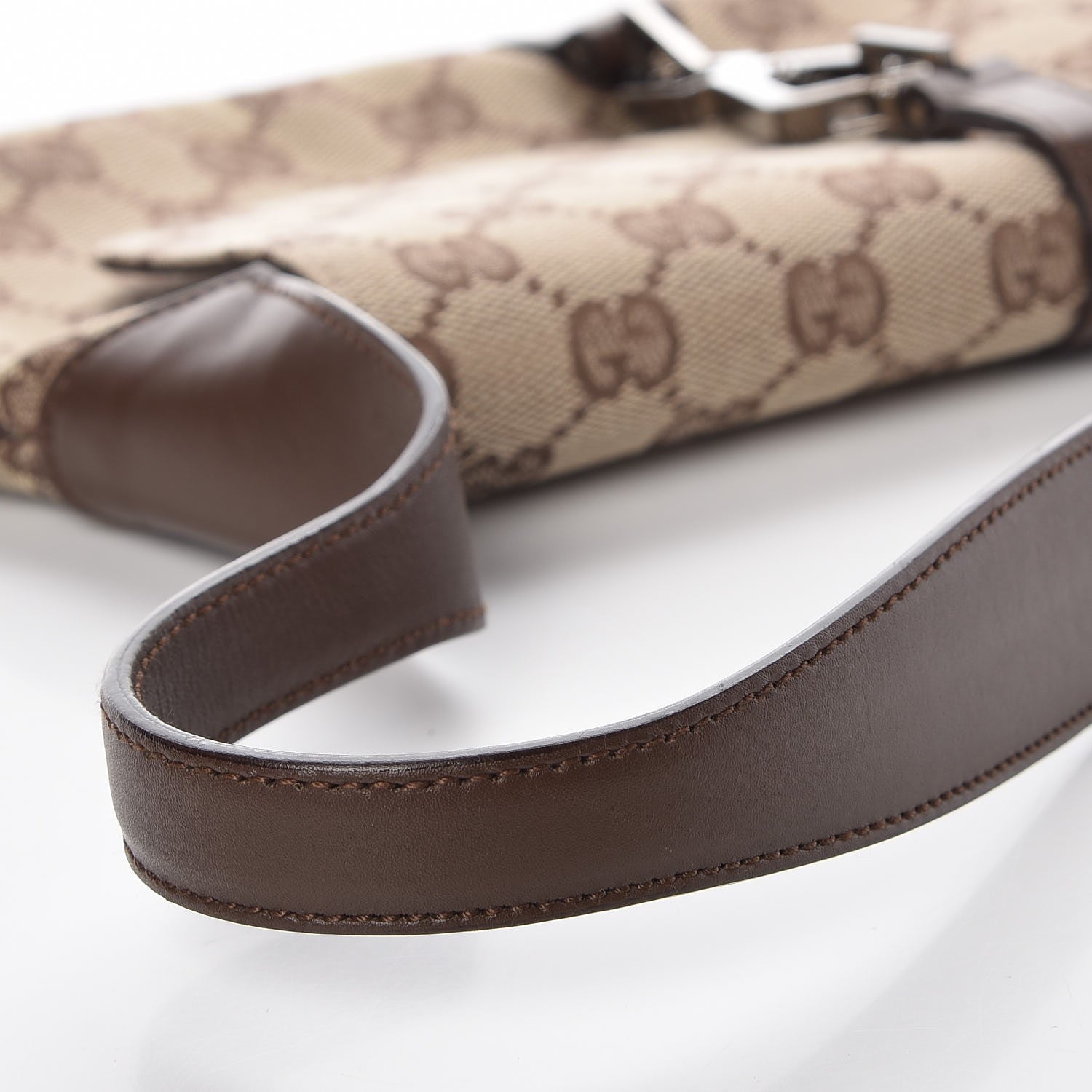 Gucci Monogram Jackie O Flap Bag Brown 8 of 8