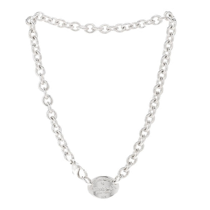 Tiffany Sterling Silver Return to Tiffany Oval Tag Choker Necklace 3 of 4