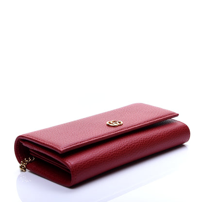 Gucci Dollar Calfskin Petite GG Marmont Wallet Chain Bag Hibiscus Red 4 of 11