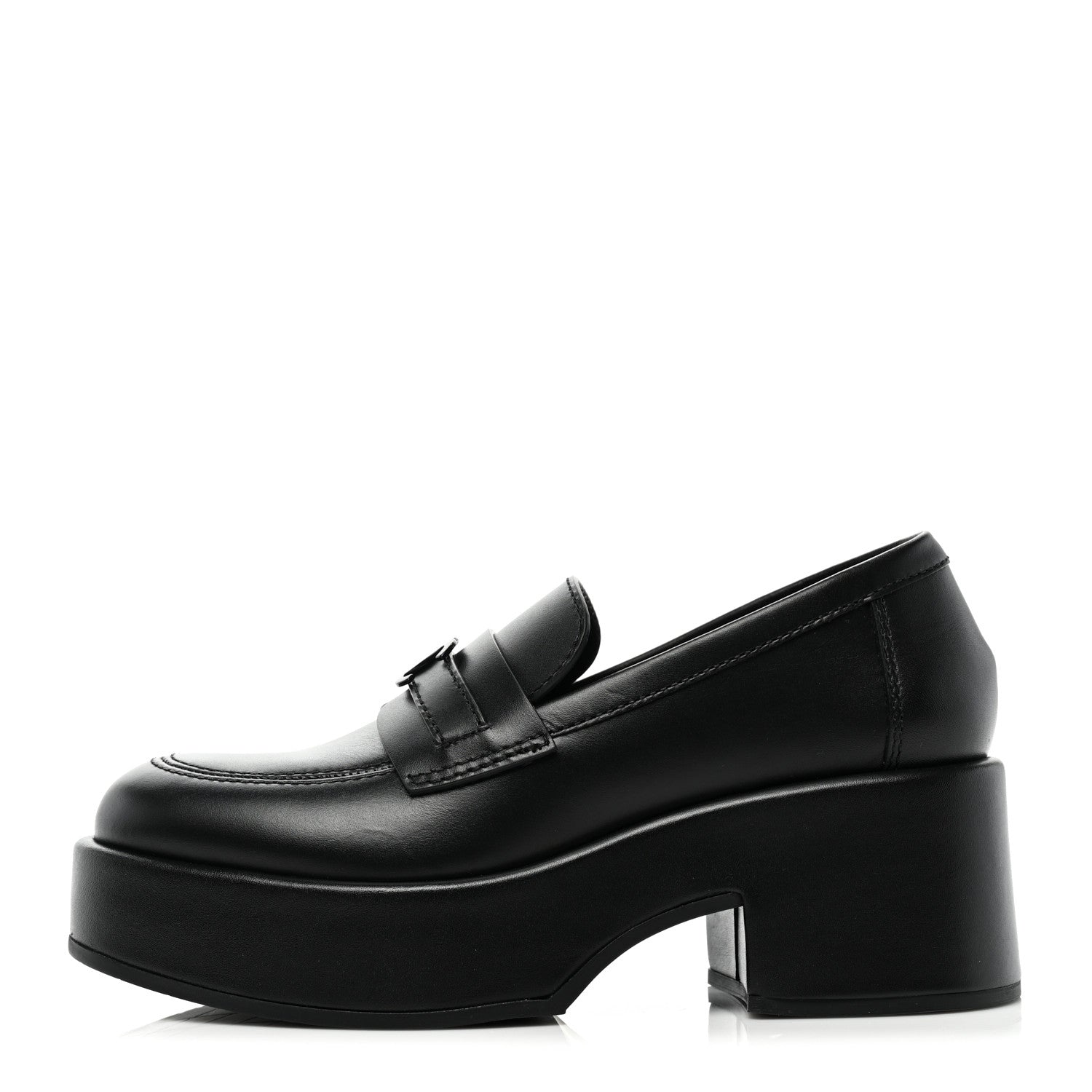 Chanel Calfskin CC Platform Loafers 35 Black 1 of 8