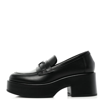 Chanel Calfskin CC Platform Loafers 35 Black 1 of 8