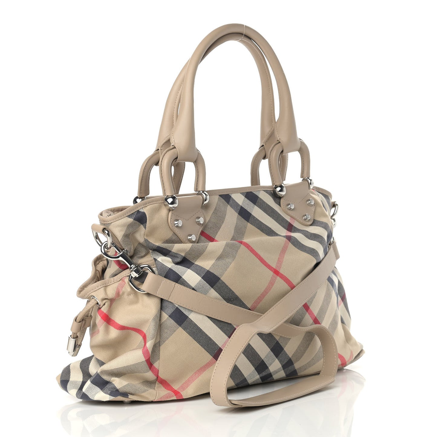 Nova Check Tote Diaper Bag Beige