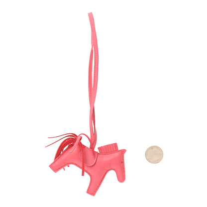 Hermes Milo Lambskin Grigri Rodeo Horse Bag Charm PM Rose Azalee 2 of 5