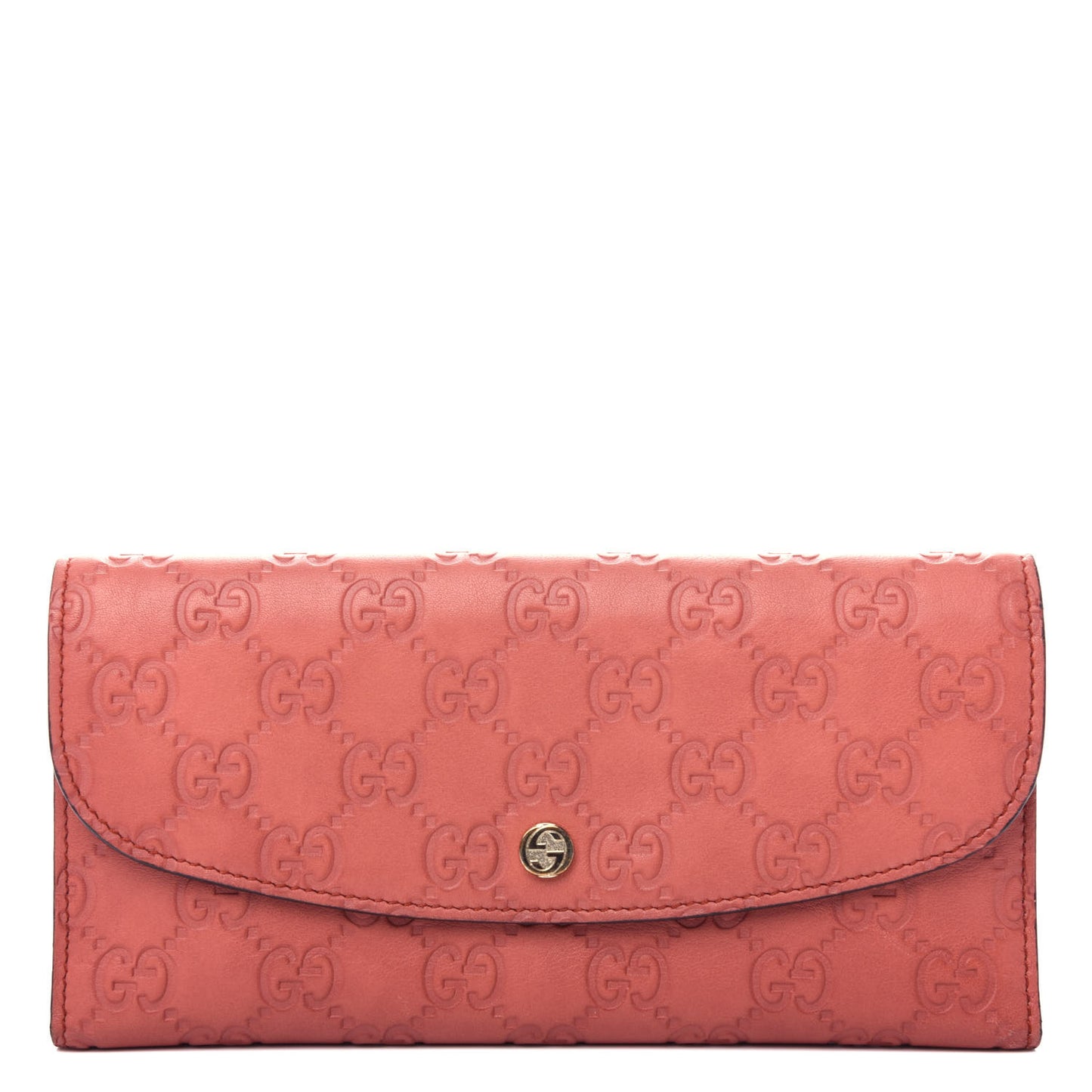 Guccissima Interlocking G Continental Wallet Coral