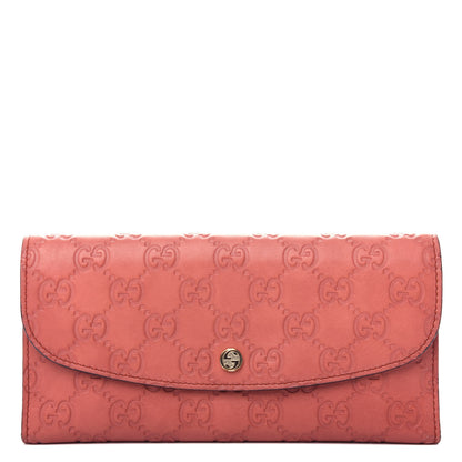 Gucci Guccissima Interlocking G Continental Wallet Coral 1 of 8