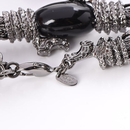 Chanel Ruthenium Enamel CC Tassel Chain Necklace 6 of 6