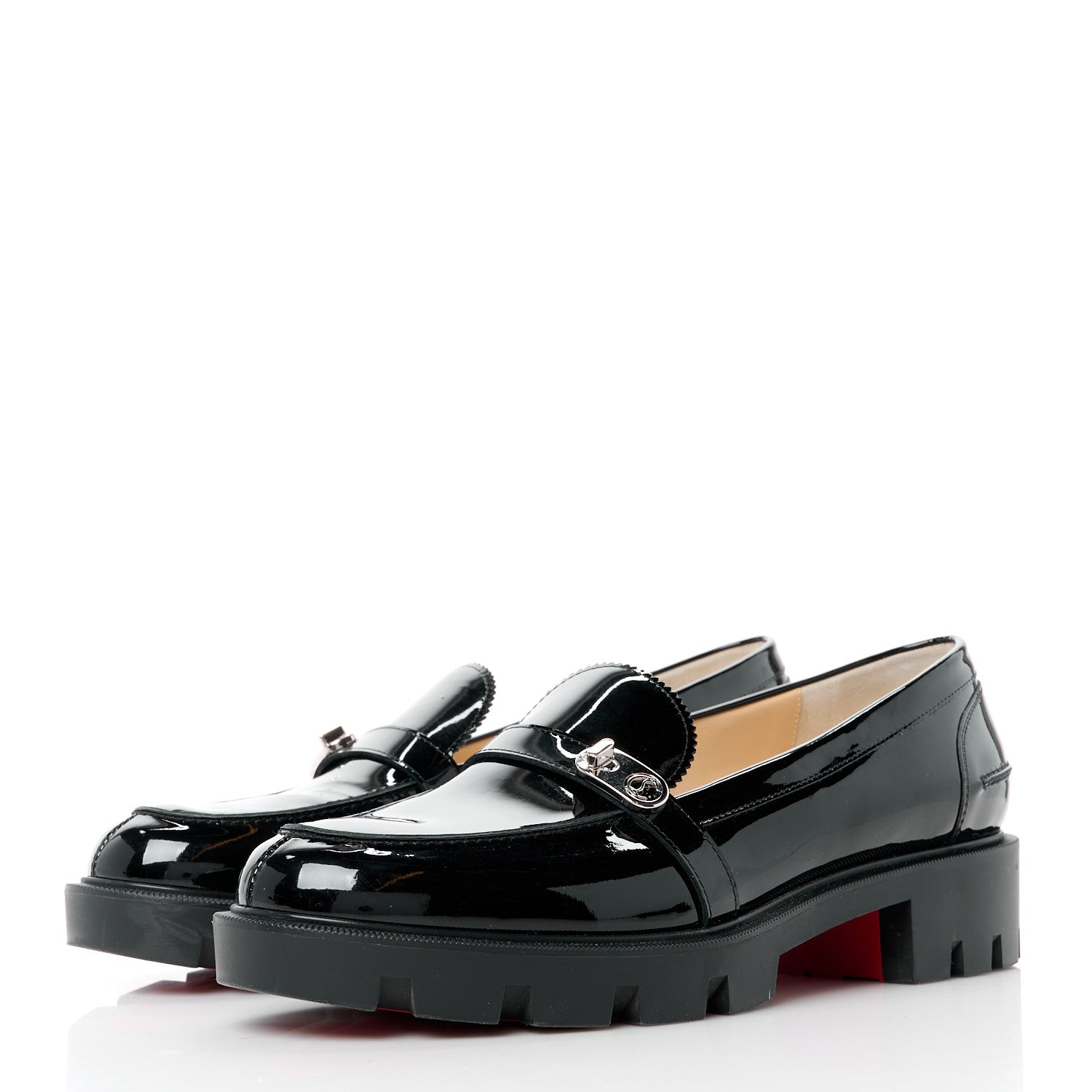 Christian Louboutin Patent Lock Woody Loafers 41 Black 3 of 9