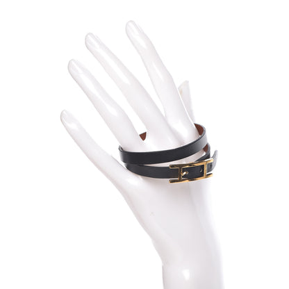Hermes Chamonix Hapi 3MM Triple Tour Wrap Bracelet S Black 2 of 5
