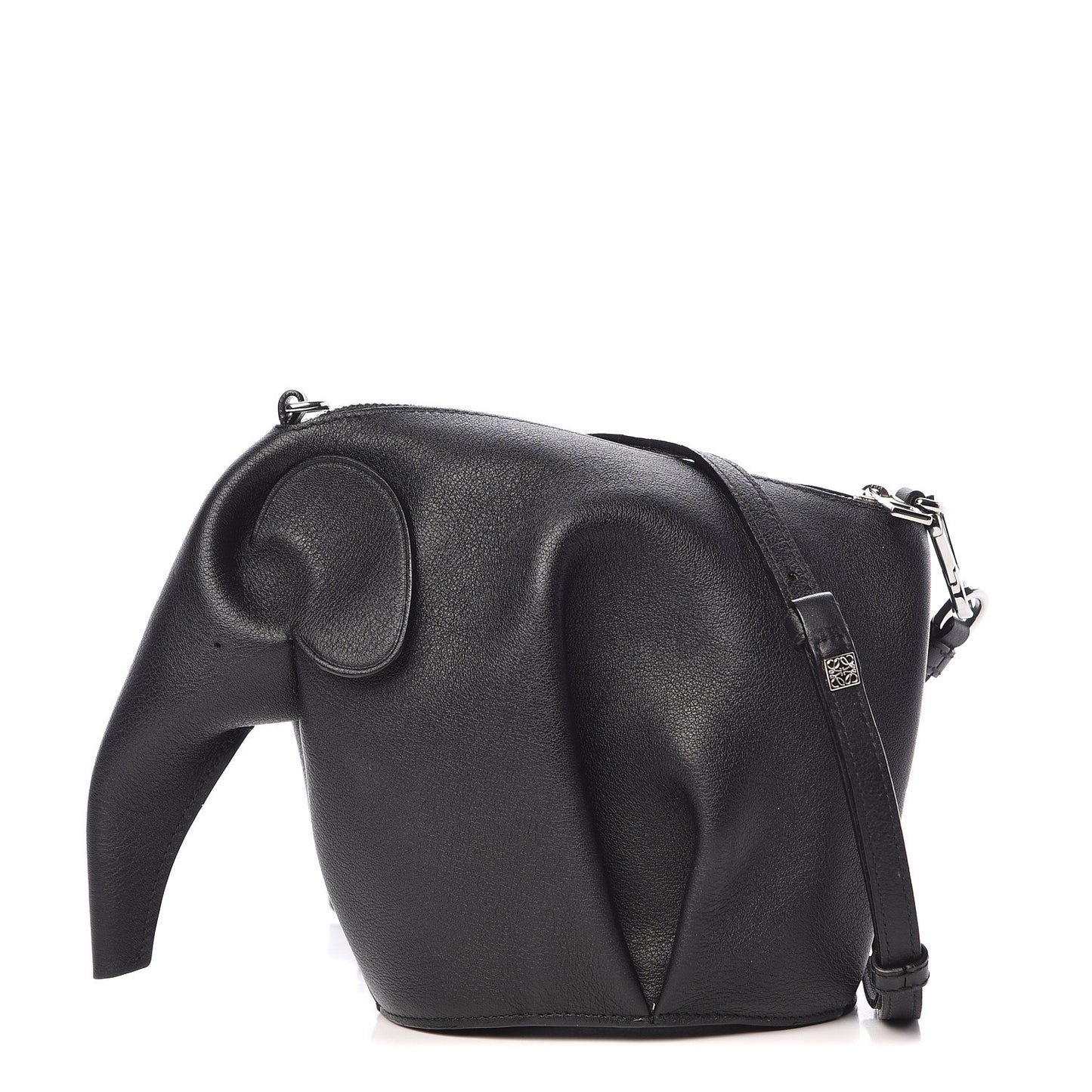 Calfskin Mini Elephant Crossbody Bag Black
